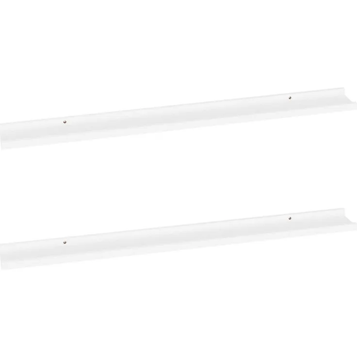 vidaXL Wandregale 2 Stk. Weiß 100x9x3 cm 326658