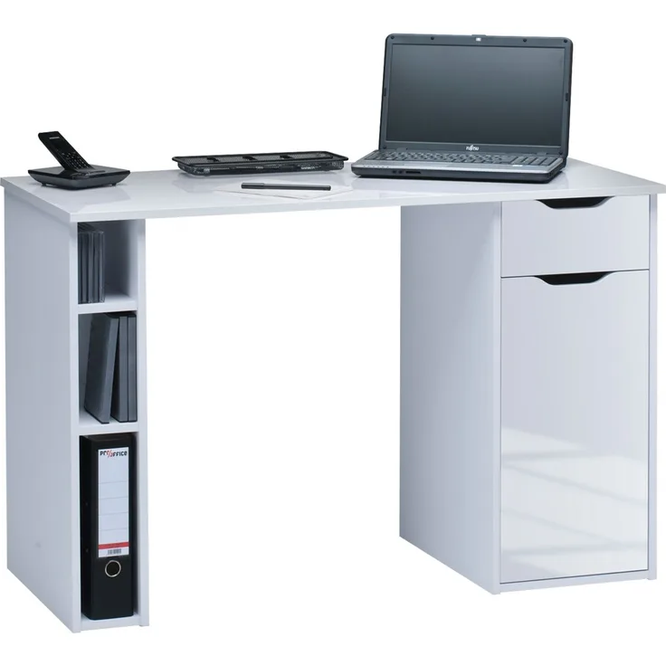 Schreibtisch >Max< in Icy-Weiß - 115x75x50cm (BxHxT)
