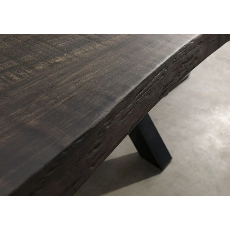 Baumtisch Mango 220x100x77 grau lackiert / X-Beine anthrazit glänzend FREEFORM 5 – Bild 5