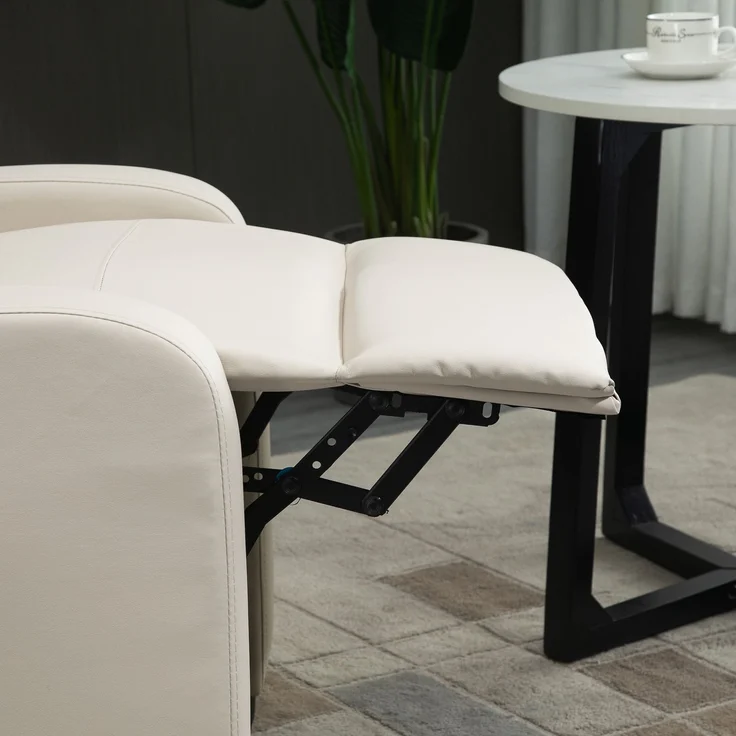 Massagesessel mit Fernbedienung und 8 Programmen, Liegefunktion und Fußstütze, 68 x 88 x 98 cm, Creme – Bild 10