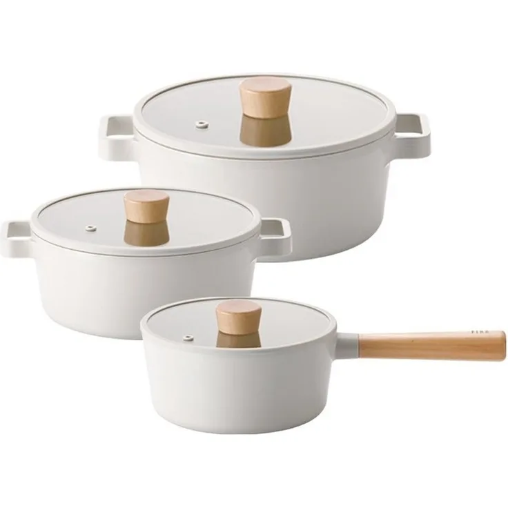 NEOFLAM® Topf-Set FIKA Topf Set 3tlg, Aluminiumguss (3-tlg)