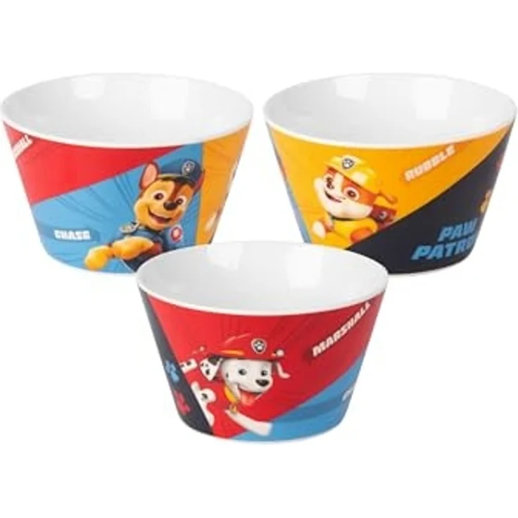 United Labels® Müslischale Paw Patrol - Boys - Chase, Marshall & Rubble, 500ml, Porzellan – Bild 1