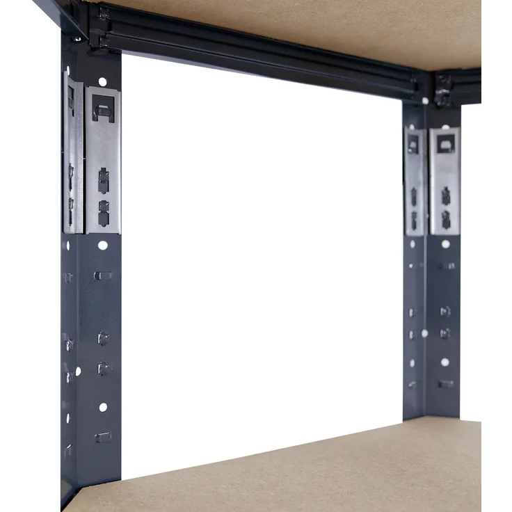 shelfplaza BLACK 230x70x40 cm Eckregal in schwarz mit 7 Böden und 125 kg Traglast pro Boden – Bild 4