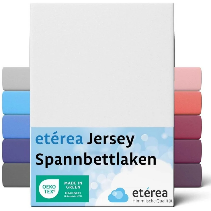 etérea Comfort Jersey Spannbettlaken Weiss 60x120 cm - 70x140 cm – Bild 1