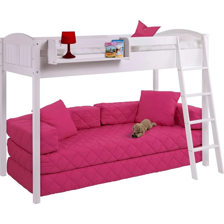 Hochbett 'BENI XS' Kiefer weiß 90x200