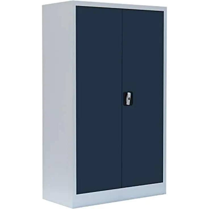 Aktenschrank Metallschrank abschließbar Lichtgrau/Anthrazit 2 Fachböden 1200 x 800 x 383 mm 530298