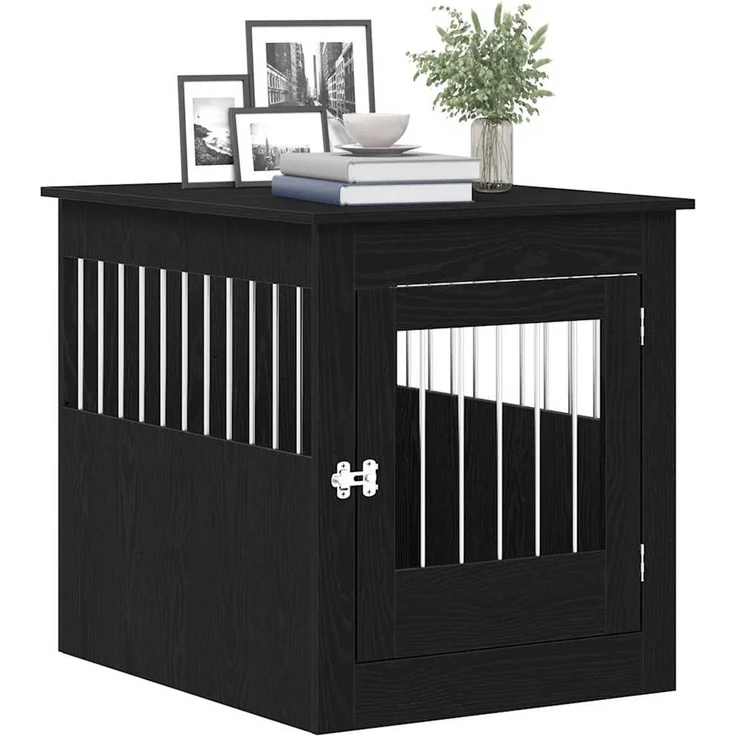 vidaXL Hundebox Möbel Schwarze Eiche 64,5x80x71 cm Holzwerkstoff 862177 – Bild 4