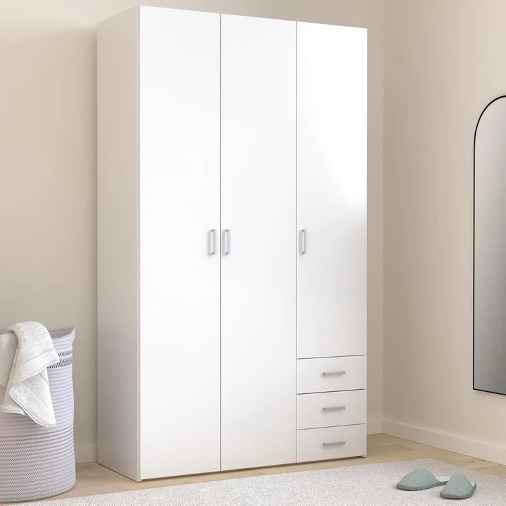 Kleiderschrank, Farbe Weiß 115,8 x 200,4 x 49,5 cm – Bild 2