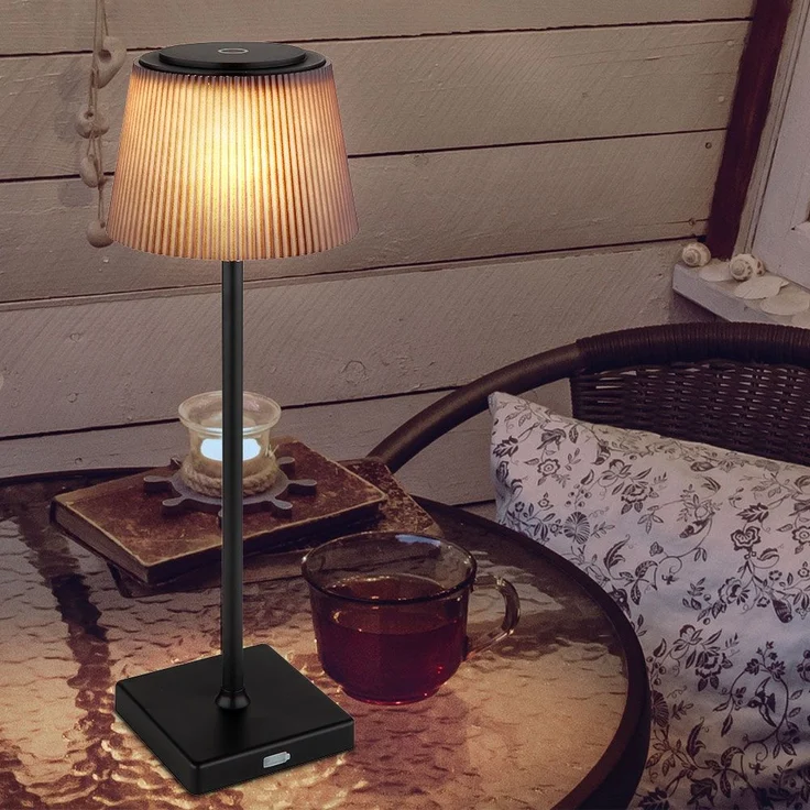 LED Tischlampe, Außenleuchte, Touchdimmer, Akku H 38 cm – Bild 5