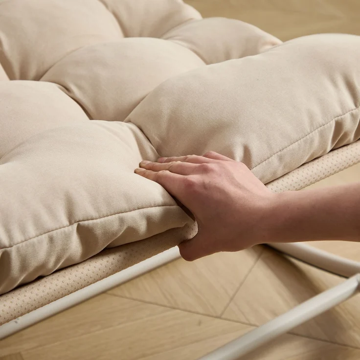 LVHOM Schaukelstuhl mit Fußstütze, Relaxsessel mit gepolstertem Kissen, ergonomischer Schaukelsessel, bis 130kg, Loungesessel für Balkon, Garten & Wohnzimmer – Bild 6