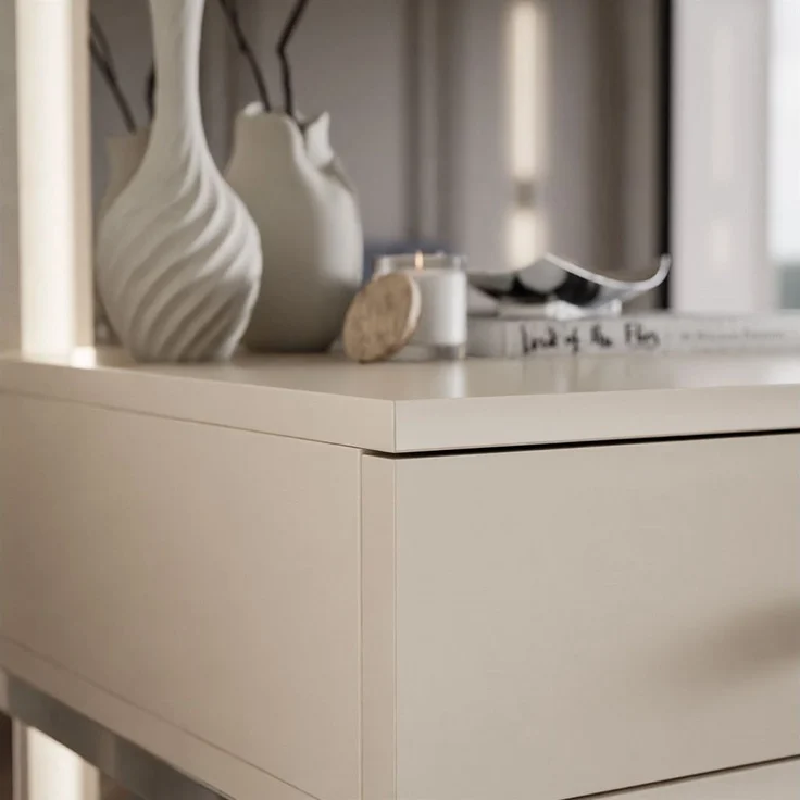 Lookway Konsolentisch BLANCO GLAMOUR Konsole in Kaschmir auf verchromtem Gestell – Bild 3
