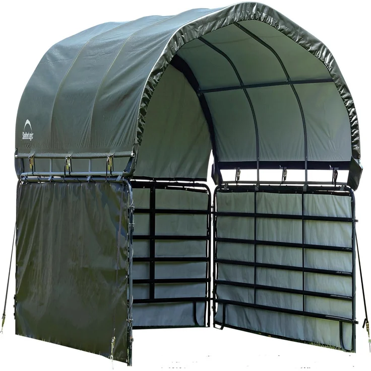 ShelterLogic Weidezelt, Weideunterstand mit Seitenverkleidung 370 x 370 x 170 cm, grün, 370 x 370 x 170 cm (L x B x H),ohne Stahlgestell – Bild 1