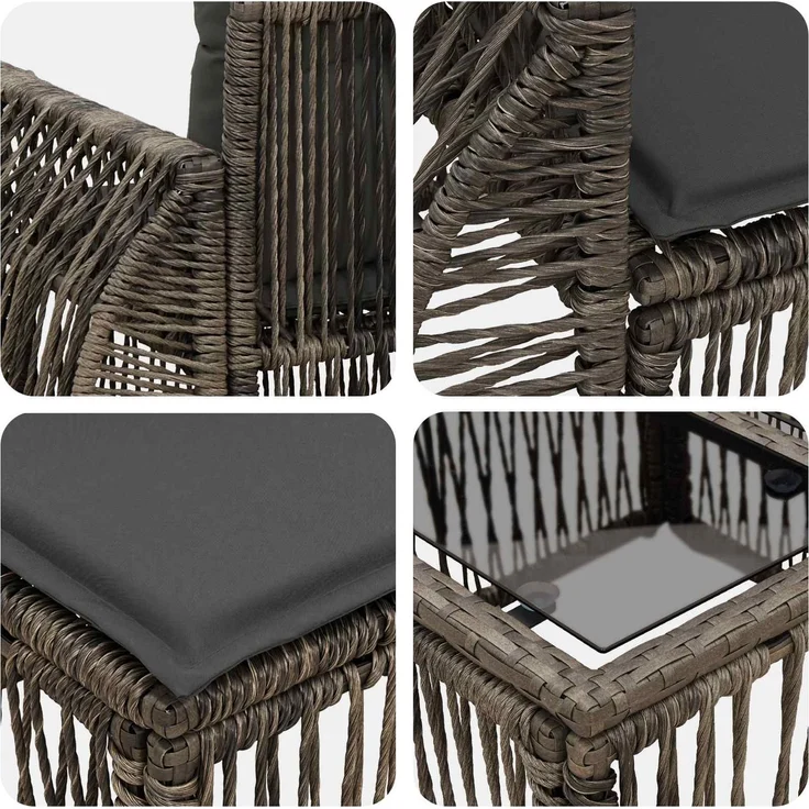 vidaXL Gartensofa-set 8 stk. Grau Poly-Rattan 3435359 – Bild 8