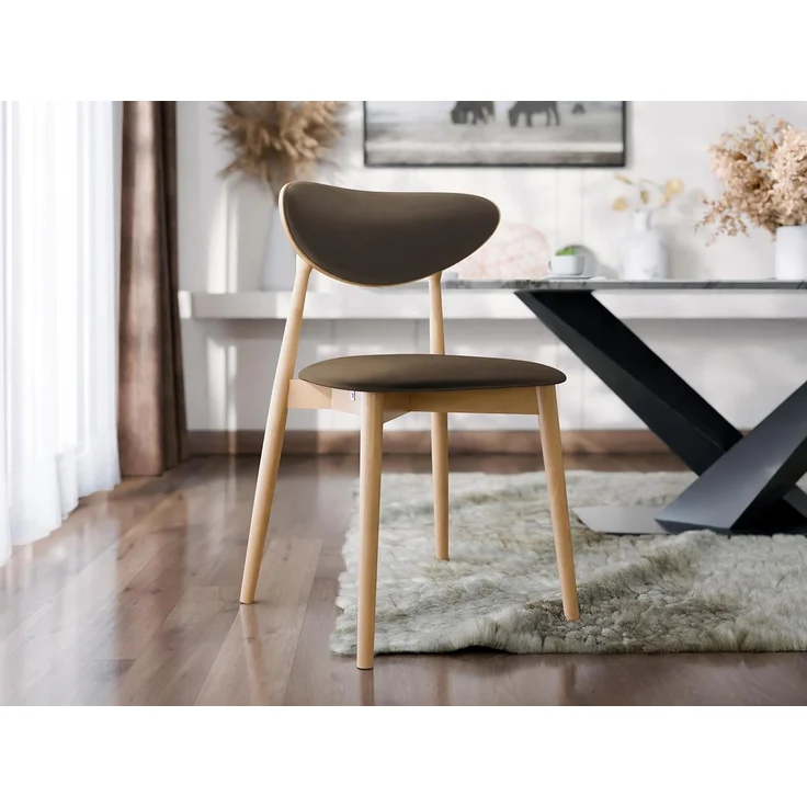 Esszimmerstuhl Bretoka C, Stuhl aus Buchenholz für Küche, Restaurant (Buche / Magic Velvet 2205) – Bild 2