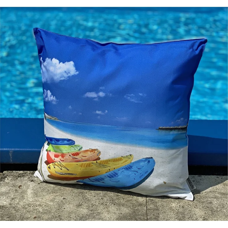 heimtexland Â® Outdoorkissen Lotus Effekt 45x45 Garten Dekokissen Wasserabweisend Outdoor Lounge Deko Kissen Typ742 SÃ¼dsee Kajak – Bild 2