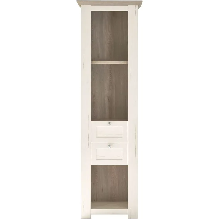 Regal Milano / Marbella, Holzwerkstoff, Weiß, Holzfarben, 60 x 200 x 39 cm