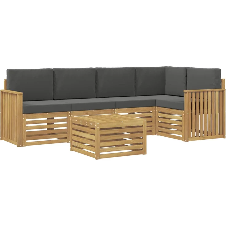 vidaXL Outdoor-Sofagarnitur 6 stk. 5-Sitzer Weiß und Anthrazit 3391872 – Bild 2