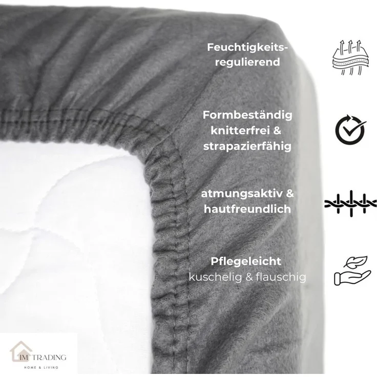 Thermofleece Spannbettlaken 90-100 x 200 cm + 30 cm mit Rundumgummizug - 125 gsm Beige – Bild 7