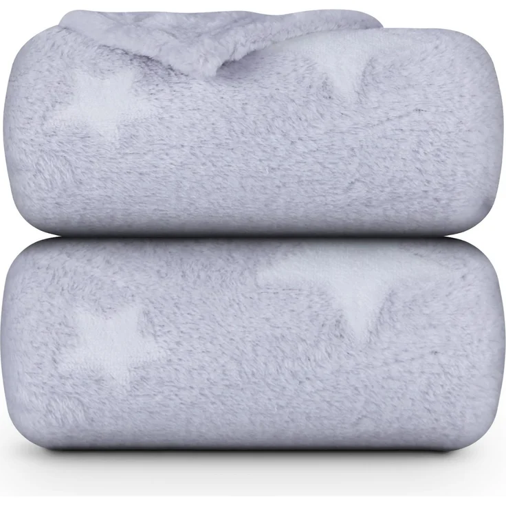 Kuscheldecke - leuchtende Flanell Decke 150x200cm (Grau) Flauschige Leuchtdecke Wohndecke für Mädchen Jungen Kinderimmer, Tagesdecke Oeko-TEX – Bild 1