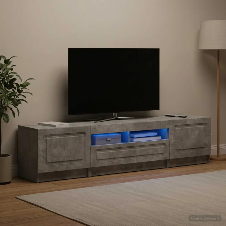 vidaXL LED-TV-Schrank UTRECHT 3 stk. Betongrau Holzwerkstoff 3417004 – Bild 1