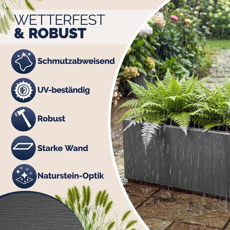CASARIA® Pflanzkasten Ethica 80x36x36cm Anthrazit – Bild 2
