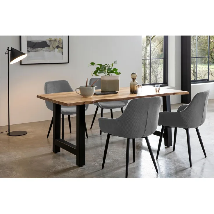 Essgruppe aus 1 x Esstisch Akazie 4 x Esszimmerstuhl