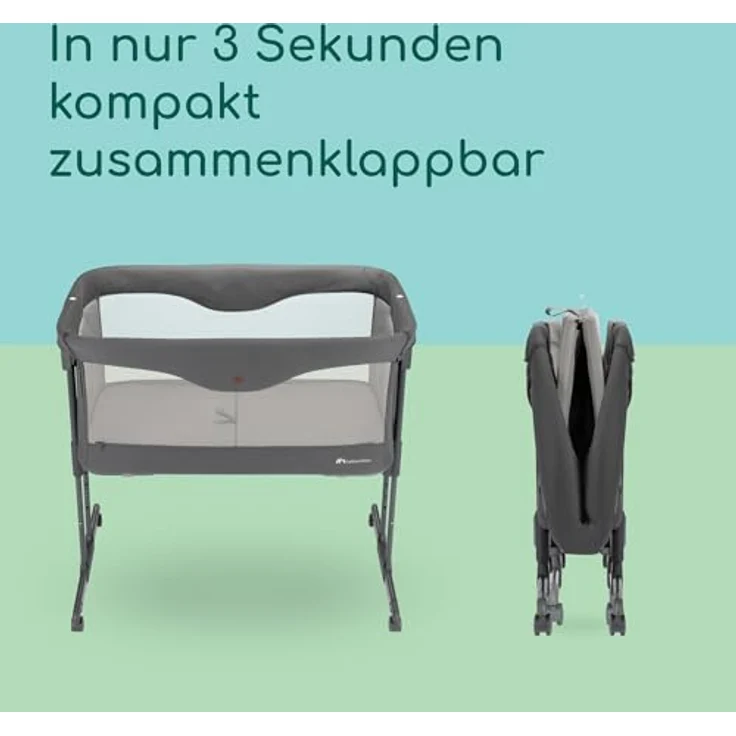 Bebeconfort Amara 2in1 Beistellbett & Stubenwagen, inkl. Matratze und Reisetasche, ab Geburt bis 9 kg, Tinted Graphite – Bild 3