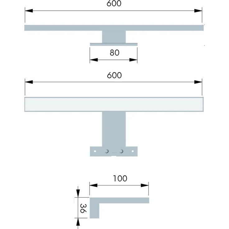 kalb LED Spiegelleuchte LED Badleuchte Spiegellampe 600mm 230V in neutralweiß oder warmweiß, warmweiß – Bild 2