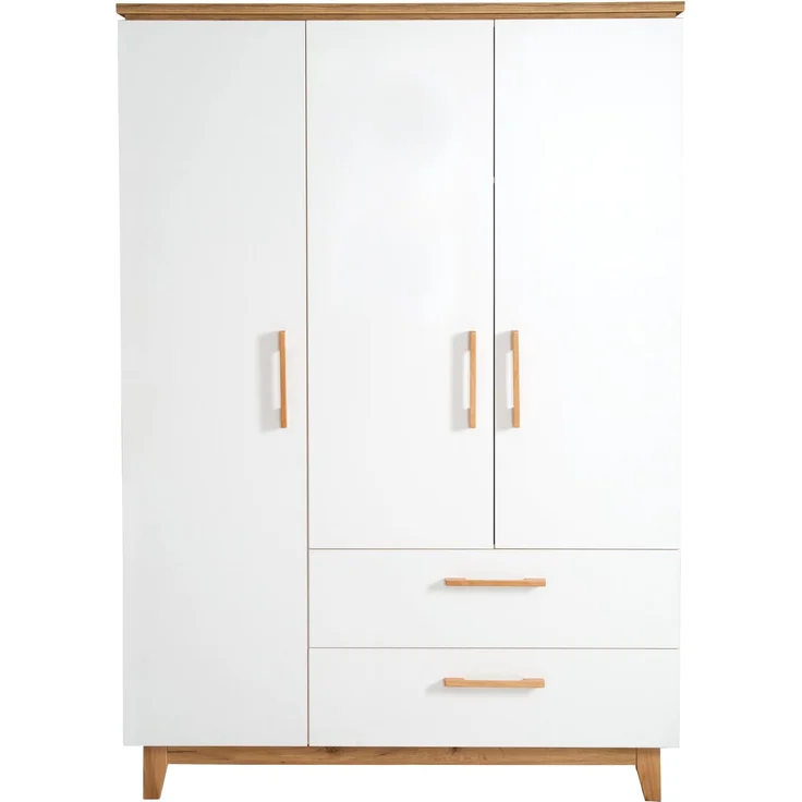roba Kinderkleiderschrank 3-türig 'Finn' - 2 Schubladen - Soft Close - Weiß/Goldeiche – Bild 3