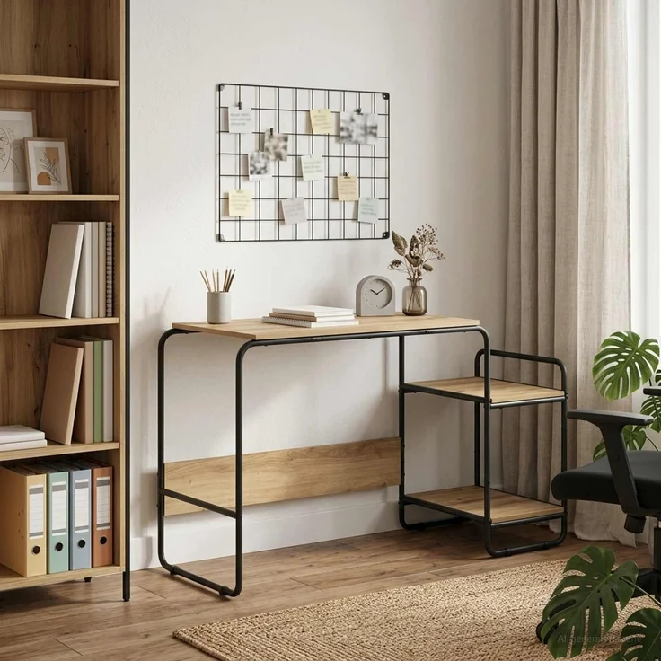 vidaXL Schreibtisch mit Stauraum Artisan-Eiche 131,5 x 50 x 75,5 cm 8008055 – Bild 1