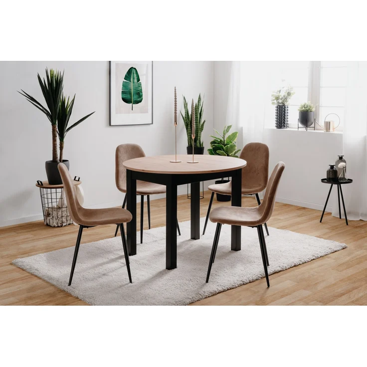 Esstisch >Coburg< in Artisan Oak / schwarz - 100x76x100cm (BxHxT) – Bild 3