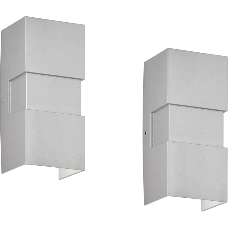 LED Außenwandleuchte 2er SET Silber mit Up and Down Licht - 7x15cm – Bild 2