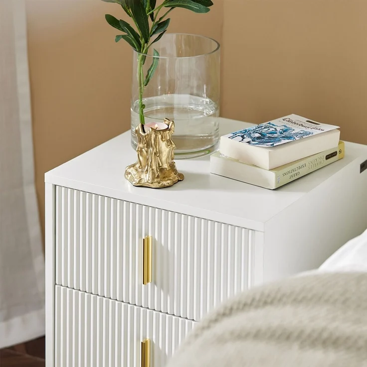 SoBuy FBT115-W Nachttisch, MDF, Melamin, Weiß, 40 x 47 x 40 cm – Bild 6