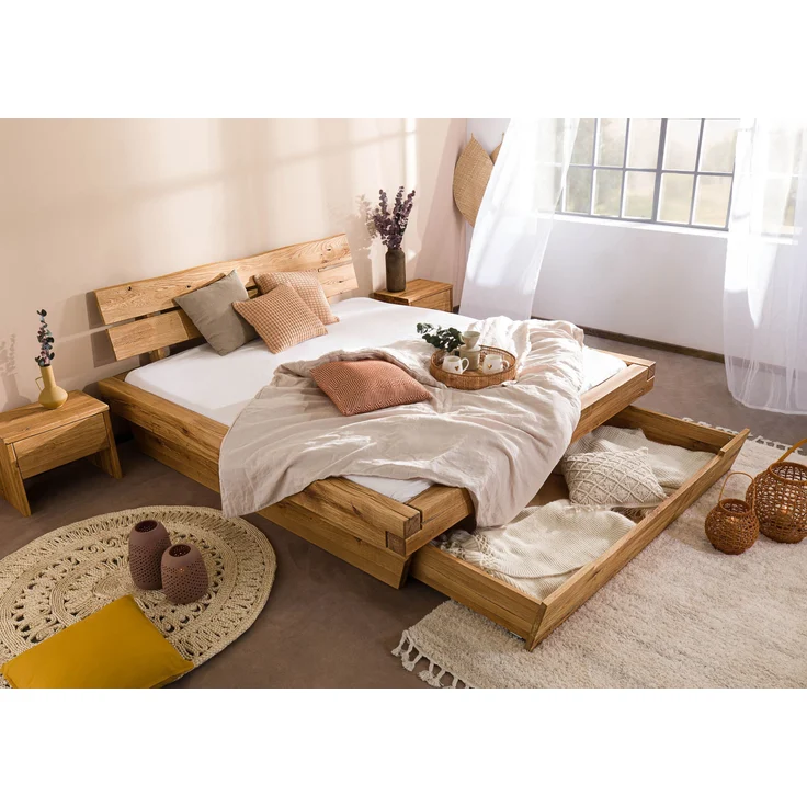 Bett mit Bettkasten Wildeiche 180x200 natur geölt INNSBRUCK #280 – Bild 9