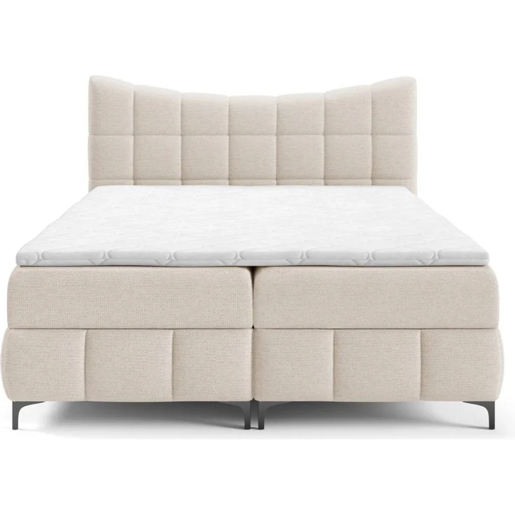 Boxspringbett Schlafzimmerbett CHARLES PREMIUM 180x200cm Stoff Aragon Creme – Bild 3