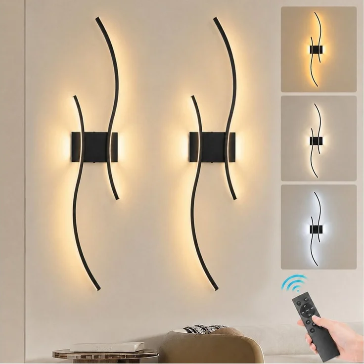 Lapamax LED Wandleuchte Akku Wandleuchte Innen, Dimmable, 3000K-6500K, LED, 3 Lichtfarben, für Wohnzimmer Schlafzimmer Flur Treppen – Bild 1