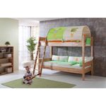 Relita Etagenbett STEFAN-13 Buche massiv natur lackiert, Stabverleimt, mit Textilset Indianer