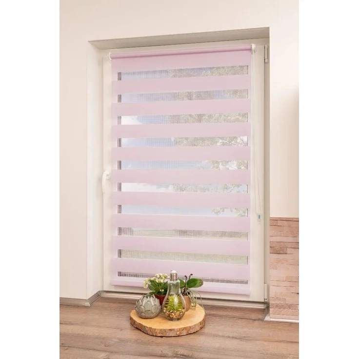 K-Home Klemmfix Doppelrollo Madrid ohne Bohren Pink 80x200 cm (B x L) – Bild 1