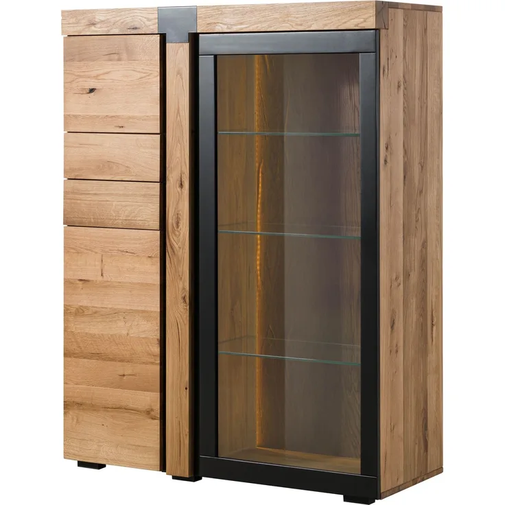 Highboard Eiche 110x45x144 natur geölt ROTTERDAM #100