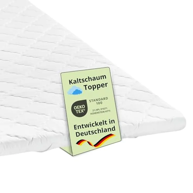Bodyprotect Matratzentopper 90x200cm, Kaltschaum Matratzenauflage, 6cm hoch, waschbar, Oeko-Tex geprüft, Made in EU