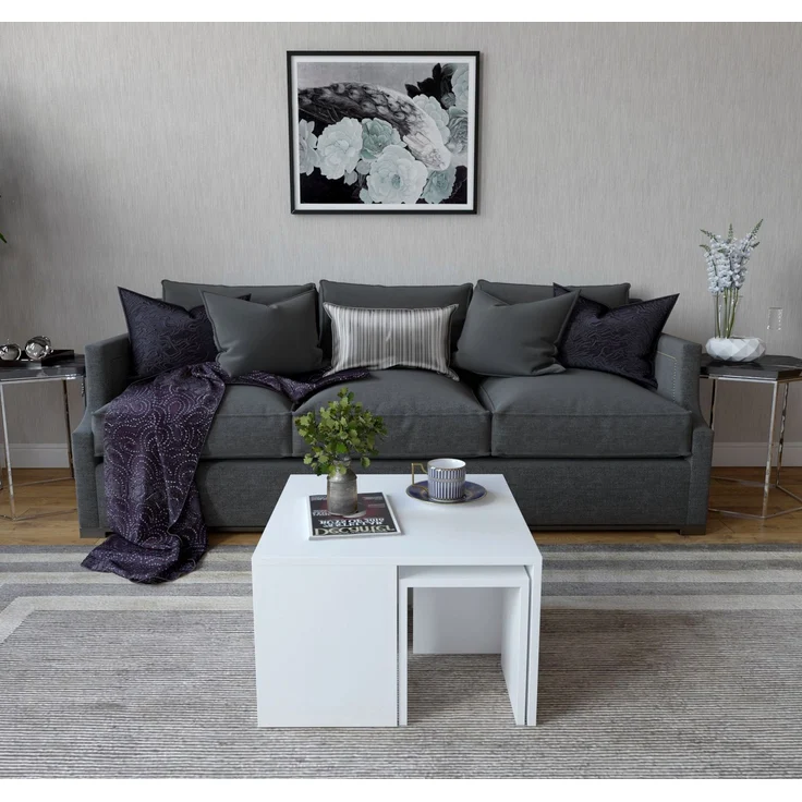 Skye Decor 'Ortanca - White' Couchtisch-Set, Weiß, 60 x 36,8 x 60 cm – Bild 1