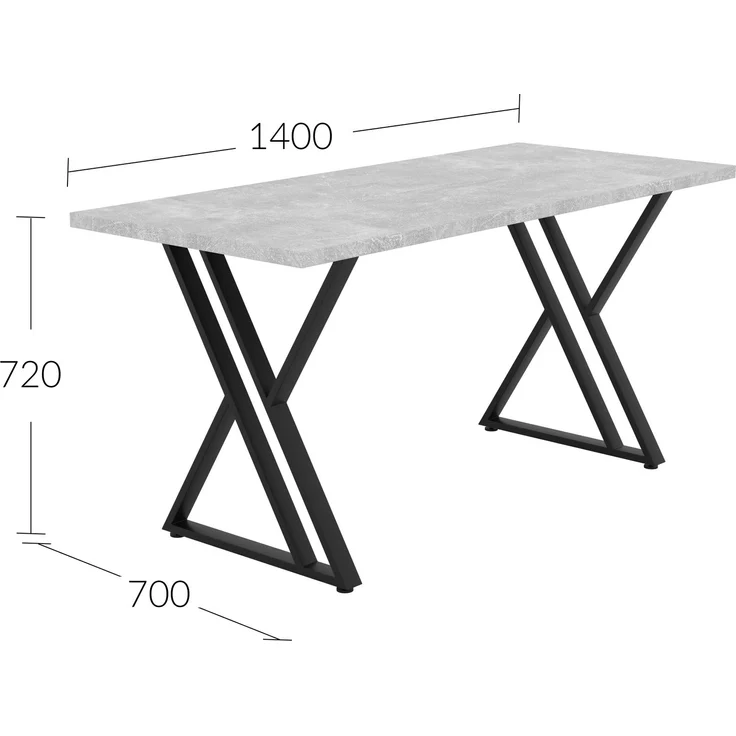 Shefa Esstisch New York 140 cm Beton-Optik Grau Modern Esszimmertisch – Bild 3