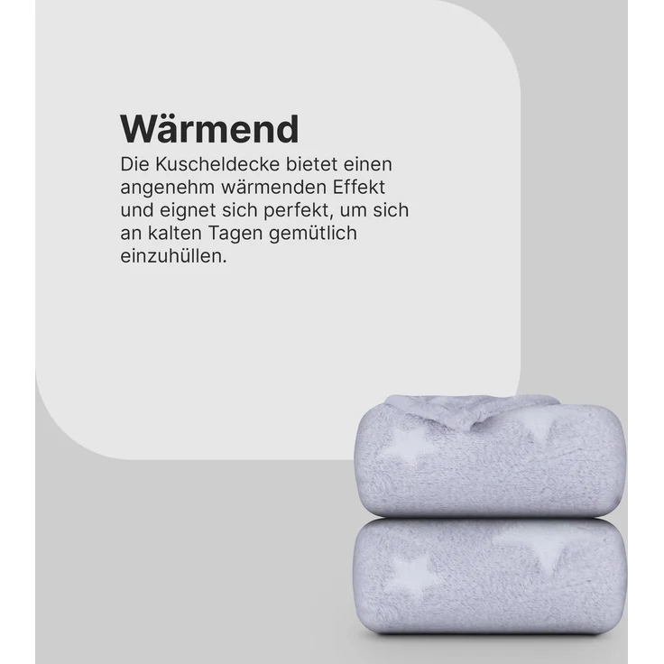 Kuscheldecke - leuchtende Flanell Decke 150x200cm (Grau) Flauschige Leuchtdecke Wohndecke für Mädchen Jungen Kinderimmer, Tagesdecke Oeko-TEX – Bild 8