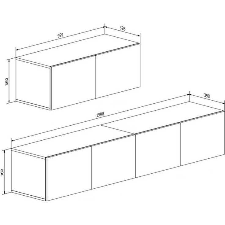 Lookway Lowboard COLGANTE KASCHMIR 200 cm TV Schrank mit Beinen – Bild 4