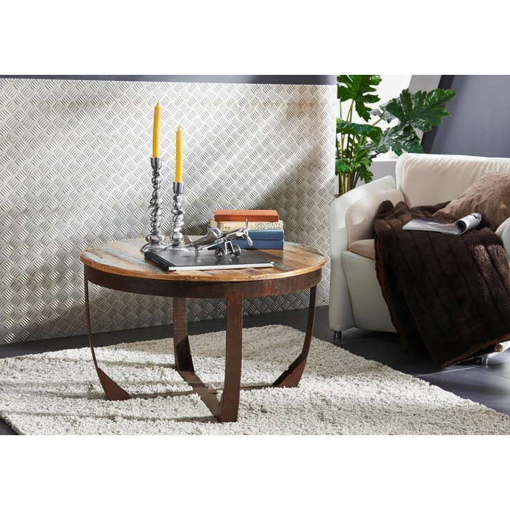 Couchtisch Altholz 75x75x45 mehrfarbig lackiert INDUSTRIAL #01 – Bild 9