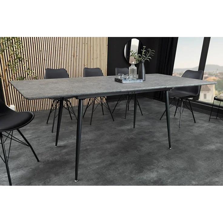 riess-ambiente Esstisch APARTMENT 120-160cm natur-Wildeiche, Metallgestell, ausziehbar, eckig (Einzelartikel, 1-St), verlängerbarer Küchentisch für 6 Personen - ideal für den Essbereich – Bild 5