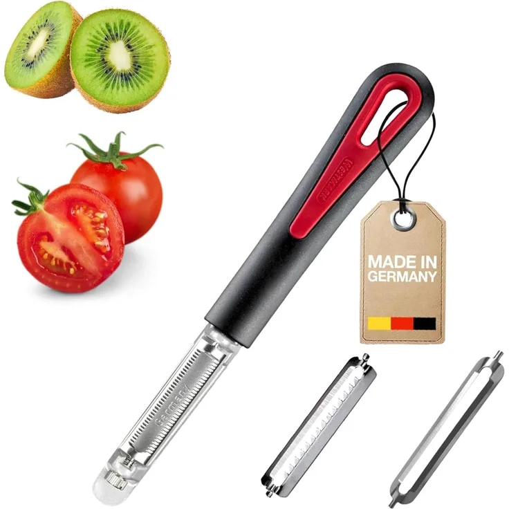 WESTMARK Sparschäler Set, 3-tlg.: 1 Tomaten-/Kiwischäler + 1 Julienne-Klinge + 1 Standard-K