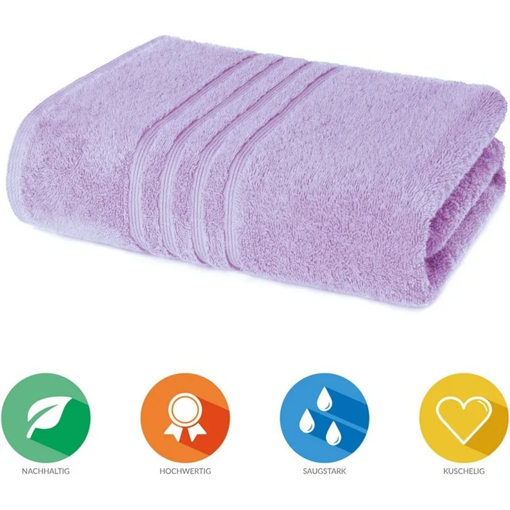 Lavea Badetuch Bali Duschtuch 100x150 cm Duschtuch 70x140 cm, Weiches Bio-Baumwollfrottee (1-St), Handtuch, GOTS-zertifiziert, extra saugstark mit 500g/m² – Bild 2