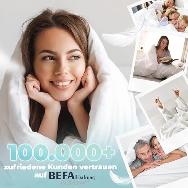 BEFA NATUR Daunenbettdecke Daunenbettdecke kuschelige Premium-Winterdecke extra warm, Füllung: Neue, weiße Daunen und Federn Klasse 1 nach DIN EN 12934 Standard, DOWNPASS, Warme und kuschelige Daunendecke – Bild 5