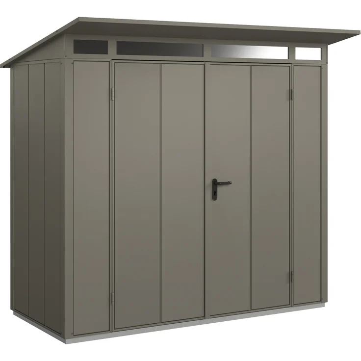 Hörmann Metall-Gerätehaus Berry Modern mit Pultdach Typ 1, 248 x 153 cm, quarzgrau, 3,8 m²,2-flüglige Tür – Bild 1